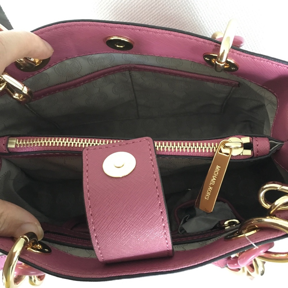 NWT Michael Kors Small Cynthia Satchel Tulip - Picture 10 of 15